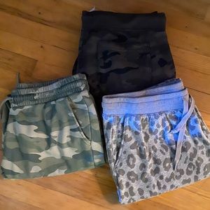 3 pairs Old Navy sweat pants. Two Large and one xtra Large (Brown Pair)